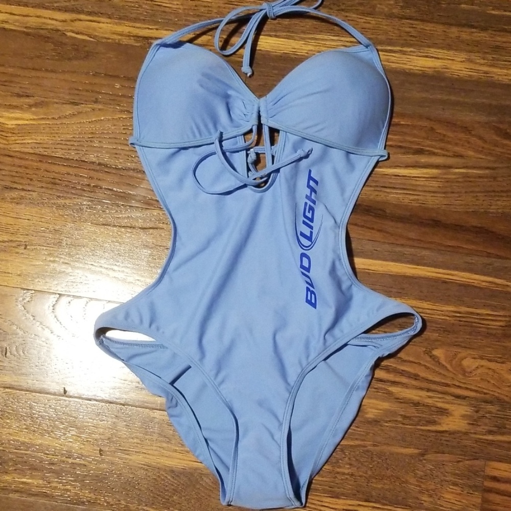 Bud light one piece swim suit L